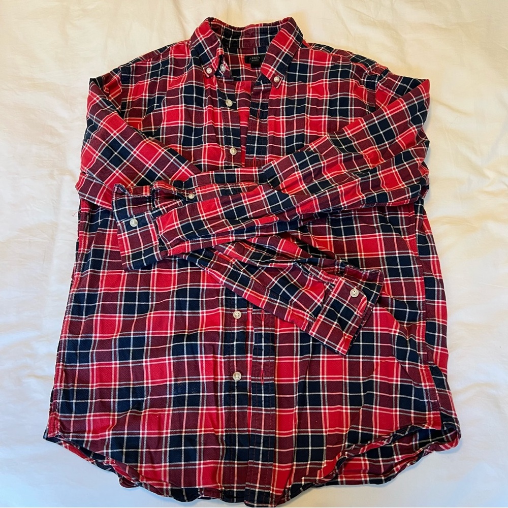 J crew Factory red and blue flannel M
